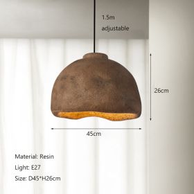 Japanese Style Chandelier Bedroom Study Modern Simple Homestay Lamps (Option: Brown-45cm)