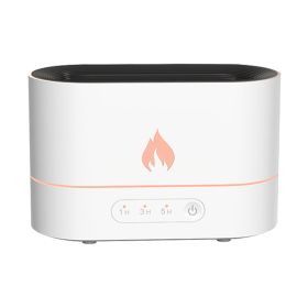 Siming Flame Aromatherapy Machine Home Bedroom Silent Atmosphere Light Humidifier Flame Diffuser Home Decor (Option: White-USB)