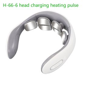 Cervical Spine Massage Instrument Intelligent Pulse Heating Physiotherapy Instrument Hot Compress Neck Support Cervical Spine (Option: H66-English Packaging)